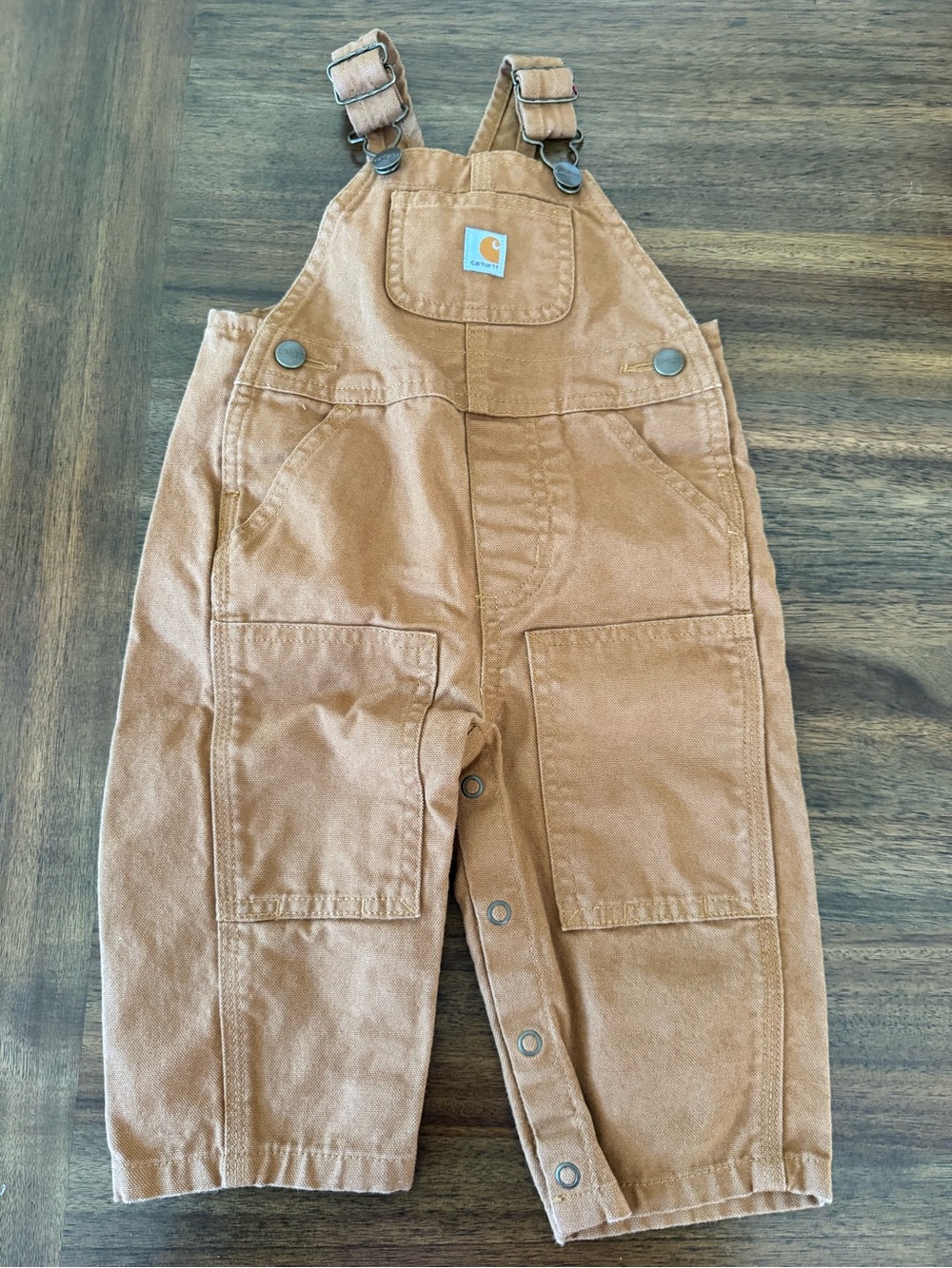 Carhartt Brown Canvas Overalls double knee 9 months 100% cotton
